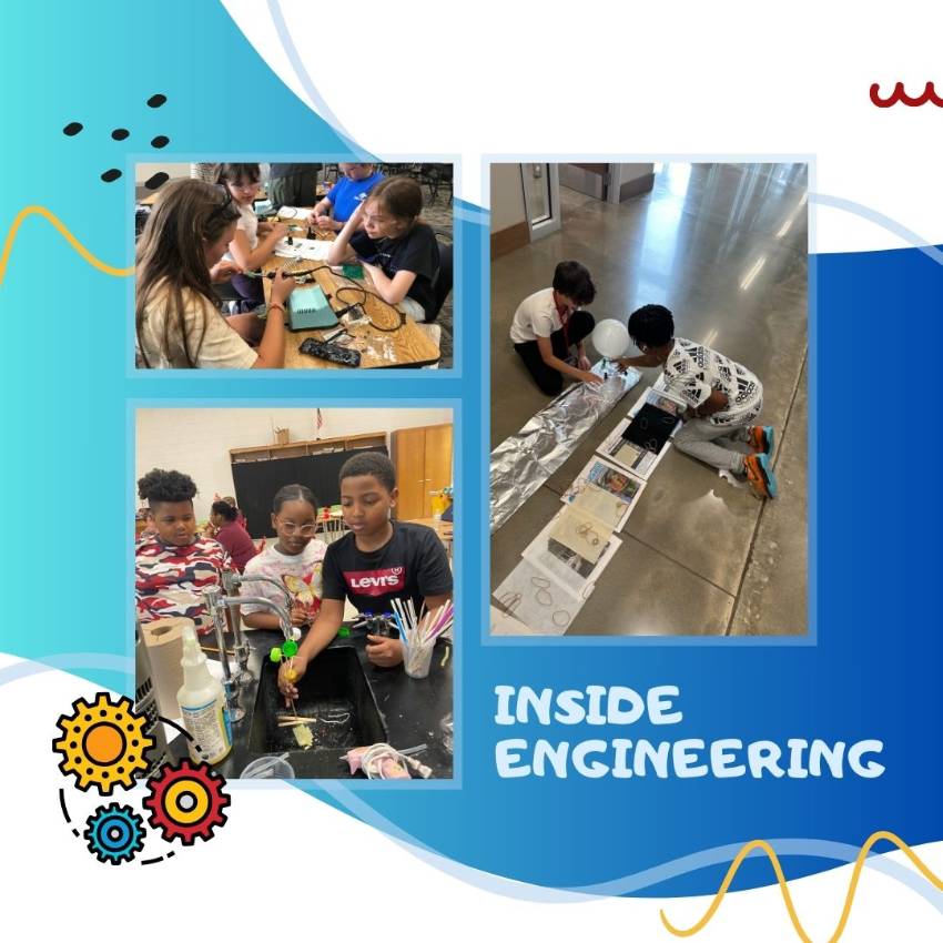 Children doing engineering activities